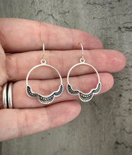 Load image into Gallery viewer, Small Hand Stamped Hoops