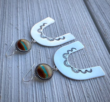 Load image into Gallery viewer, Royston Ribbon Hand Stamped Arch Earrings