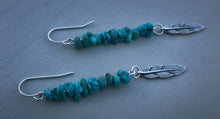 Load image into Gallery viewer, Kingman Nugget Feather Earrings