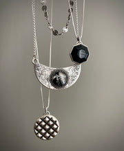 Load image into Gallery viewer, Black Tourmaline in Quartz Bib Necklace *Discounted*
