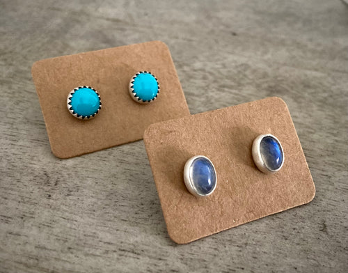 Stoned Stud Earrings