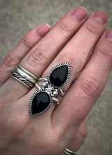 Load image into Gallery viewer, Double Black Agate Ring