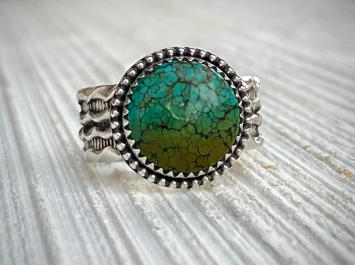 Hubei Turquoise Wide Band Ring