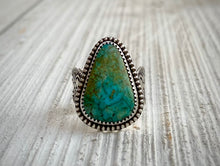 Load image into Gallery viewer, Hand Stamped Turquoise Mountain Wide Band Ring