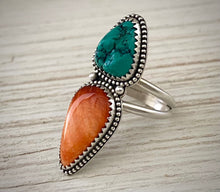 Load image into Gallery viewer, Fox Turquoise &amp; Spiny Oyster Ring
