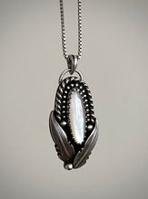 Load image into Gallery viewer, White Mother of Pearl Feather Pendant