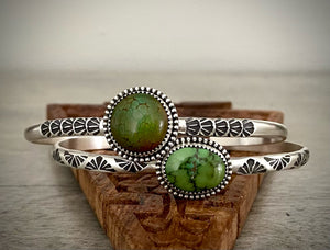 Hand Stamped Verde Valley Turquoise Cuff