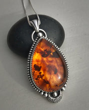 Load image into Gallery viewer, Baltic Amber Crescent Moon Pendant