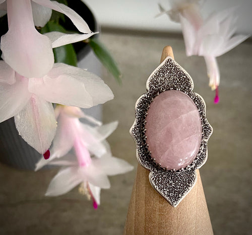 Arabesque Rose Quartz Ring