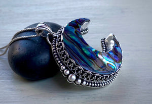 Reserved: Abalone Moon Pendant