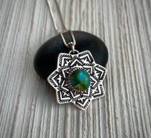 Load image into Gallery viewer, Hand Stamped Sonoran Gold Mandala Pendant
