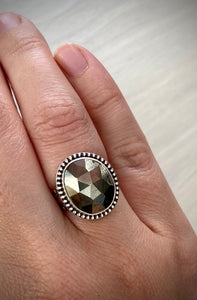 Faceted Pyrite Ring