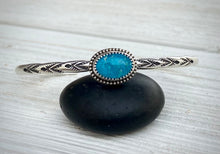 Load image into Gallery viewer, Hand Stamped Blue Ridge Turquoise Cuff