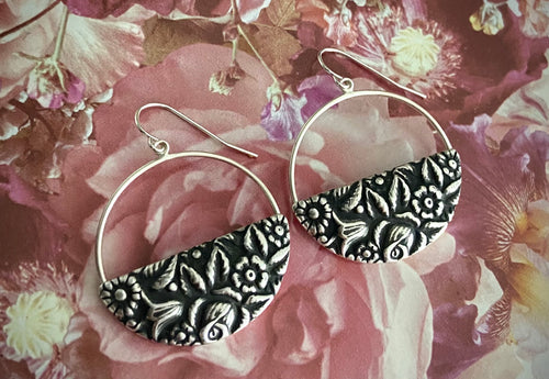 Floral Garden Hoop Earring