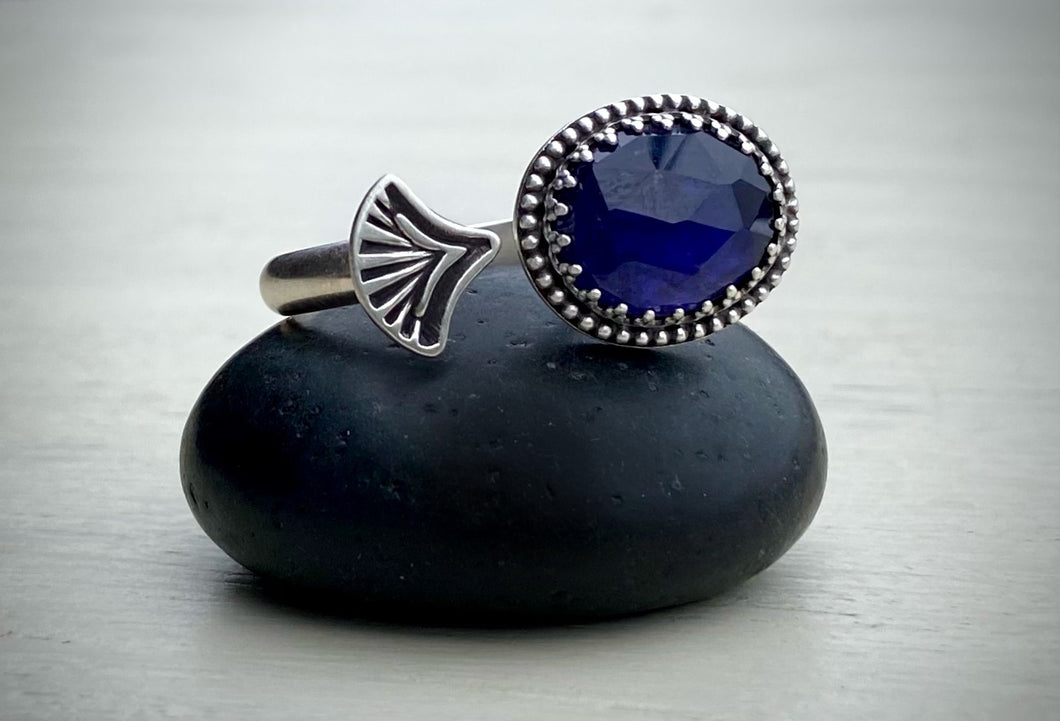 Stoned & Stamped Iolite Ring