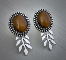 Load image into Gallery viewer, Leafy Tiger Eye Earrings