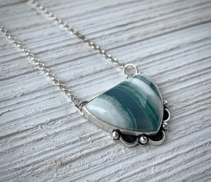 Saturn Chalcedony Necklace