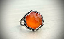 Load image into Gallery viewer, Faceted Carnelian Hex Ring