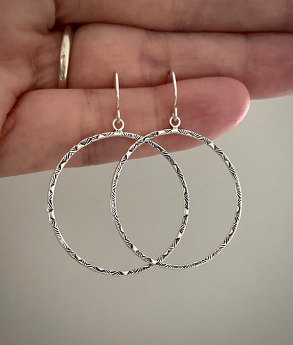 Hand Stamped Hoops