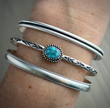 Load image into Gallery viewer, Hand Stamped Whitewater Turquoise Stack