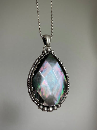 Reserved: Black Mother of Pearl Pendant