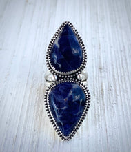 Load image into Gallery viewer, Double Teardrop Sodalite Ring (sz. 8.5 )