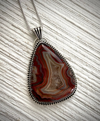 Crazy Lace Agate Pendant