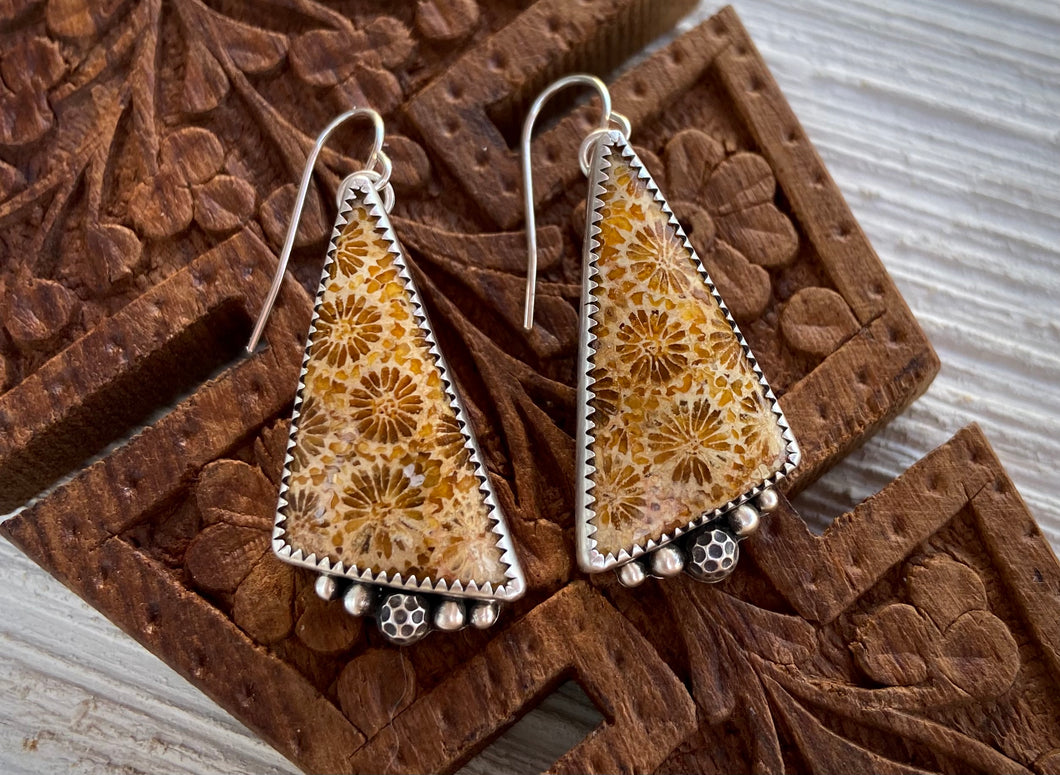 Fossil Coral Earrings