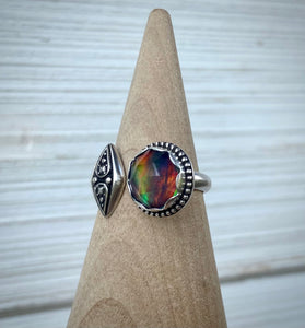 Crystal & Aurora Opal Ring