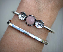 Load image into Gallery viewer, Rose Quartz Floral Cuff