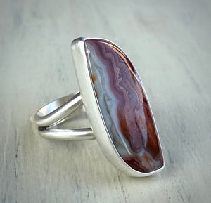 •Inferno• Crazy Lace Agate Ring