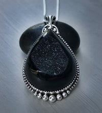 Load image into Gallery viewer, Black Druzy Pendant