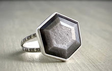 Load image into Gallery viewer, Silver Sheen Obsidian Ring