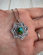 Load image into Gallery viewer, Hand Stamped Sonoran Gold Mandala Pendant