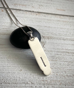 Hand Stamped Onyx Bar Pendant