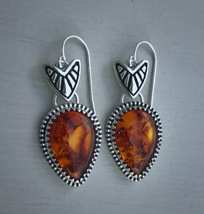 Baltic Amber Chevron Earrings
