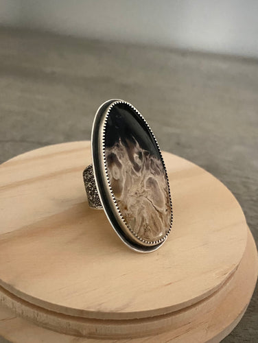 Petrified Palm Root Wide Band Ring