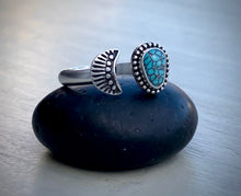 Load image into Gallery viewer, Stoned &amp; Stamped Egyptian Turquoise Ring