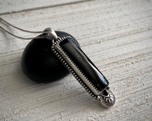 Load image into Gallery viewer, Hand Stamped Onyx Bar Pendant