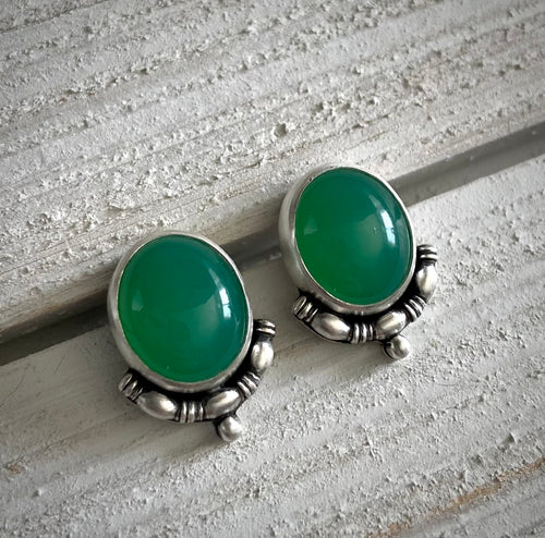 Chrysoprase Studs