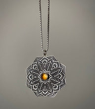 Load image into Gallery viewer, RESERVED: Citrine Leafy Mandala Pendant-Remainder
