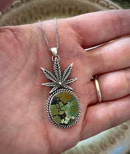 Load image into Gallery viewer, Bamboo Mountain Turquoise Pot Leaf Pendant