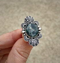 Load image into Gallery viewer, RESERVED: Zeus Variscite Hand Stamped Ring