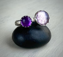 Load image into Gallery viewer, Amethyst &amp; Lepidolite Open Ring
