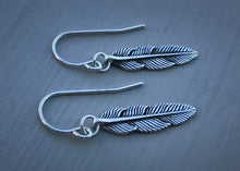 Load image into Gallery viewer, Silver Feather Earrings
