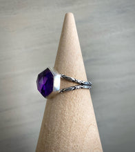 Load image into Gallery viewer, Faceted Amethyst Hex Ring