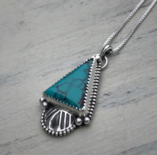 Load image into Gallery viewer, Hand Stamped Hubei Turquoise Pendant