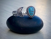 Load image into Gallery viewer, Stoned &amp; Stamped Egyptian Turquoise Ring