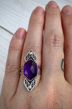 Load image into Gallery viewer, Amethyst Chevron Ring