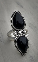 Load image into Gallery viewer, Double Black Agate Ring